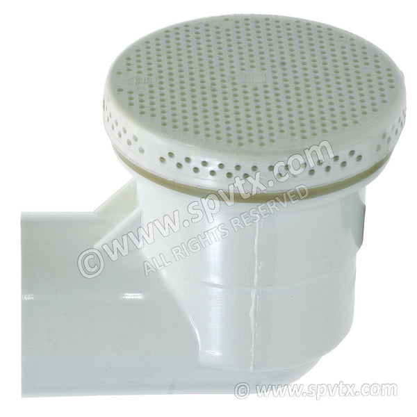 1.5 inch 90 Low Profile Suction or Drain White