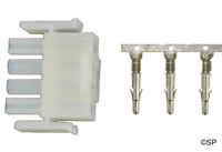 Male AMP 1 Speed Pump, blower, ozone Plug Housing 4 pin and 3 x AMP male pins